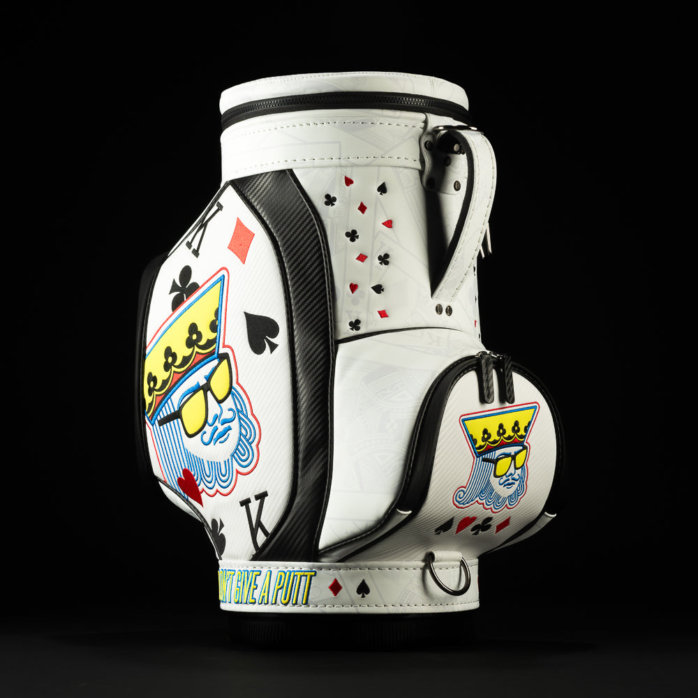SWAG Golf Poker King golf den caddy cooler featuring king and playing card themes.