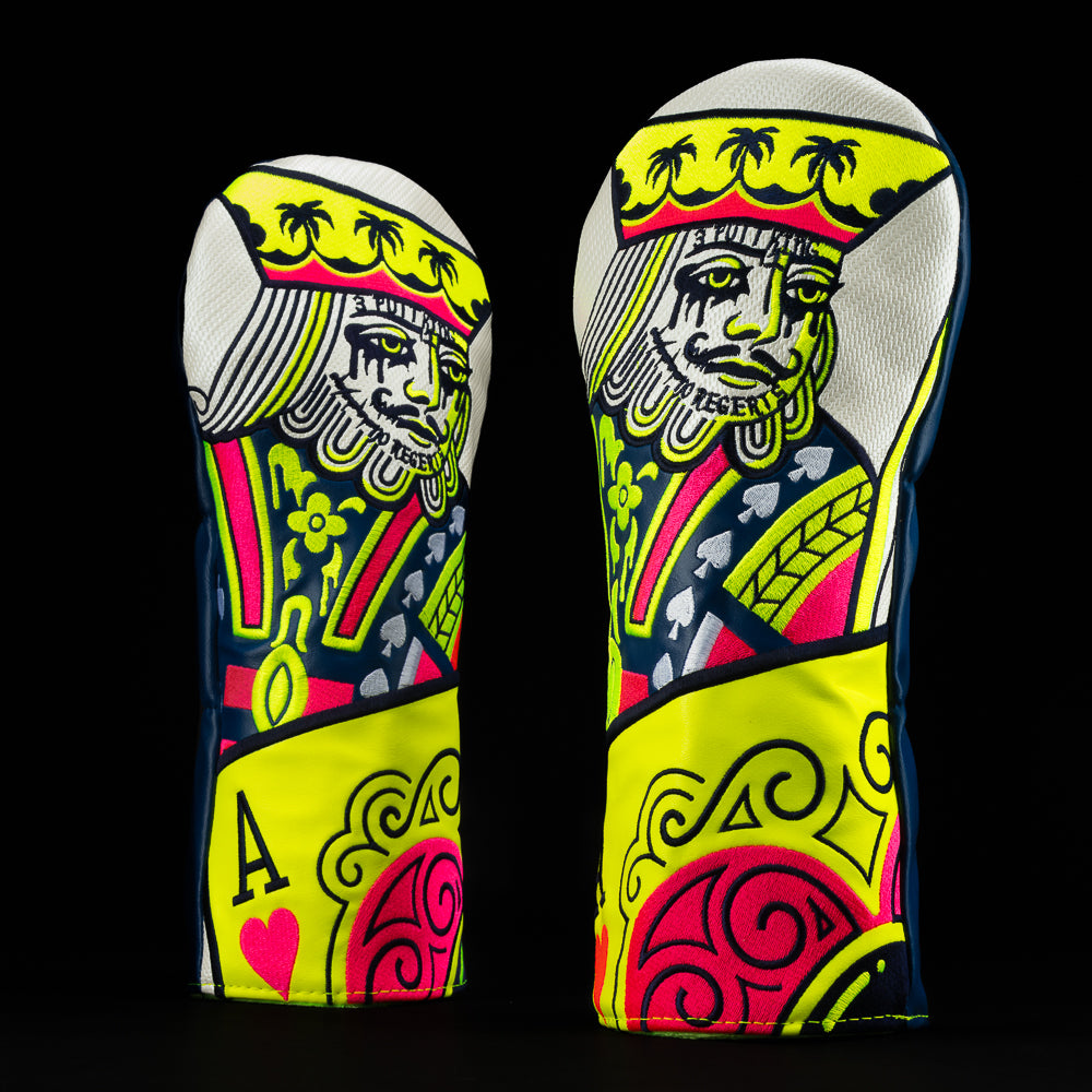 SWAG Golf 3 Putt King yellow, black, and white driver golf headcover made in the USA.