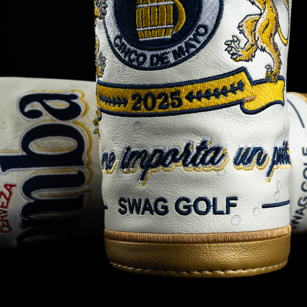 SWAG Golf cerveza Bomba barrel beer-themed fairway wood golf headcover made in the USA.