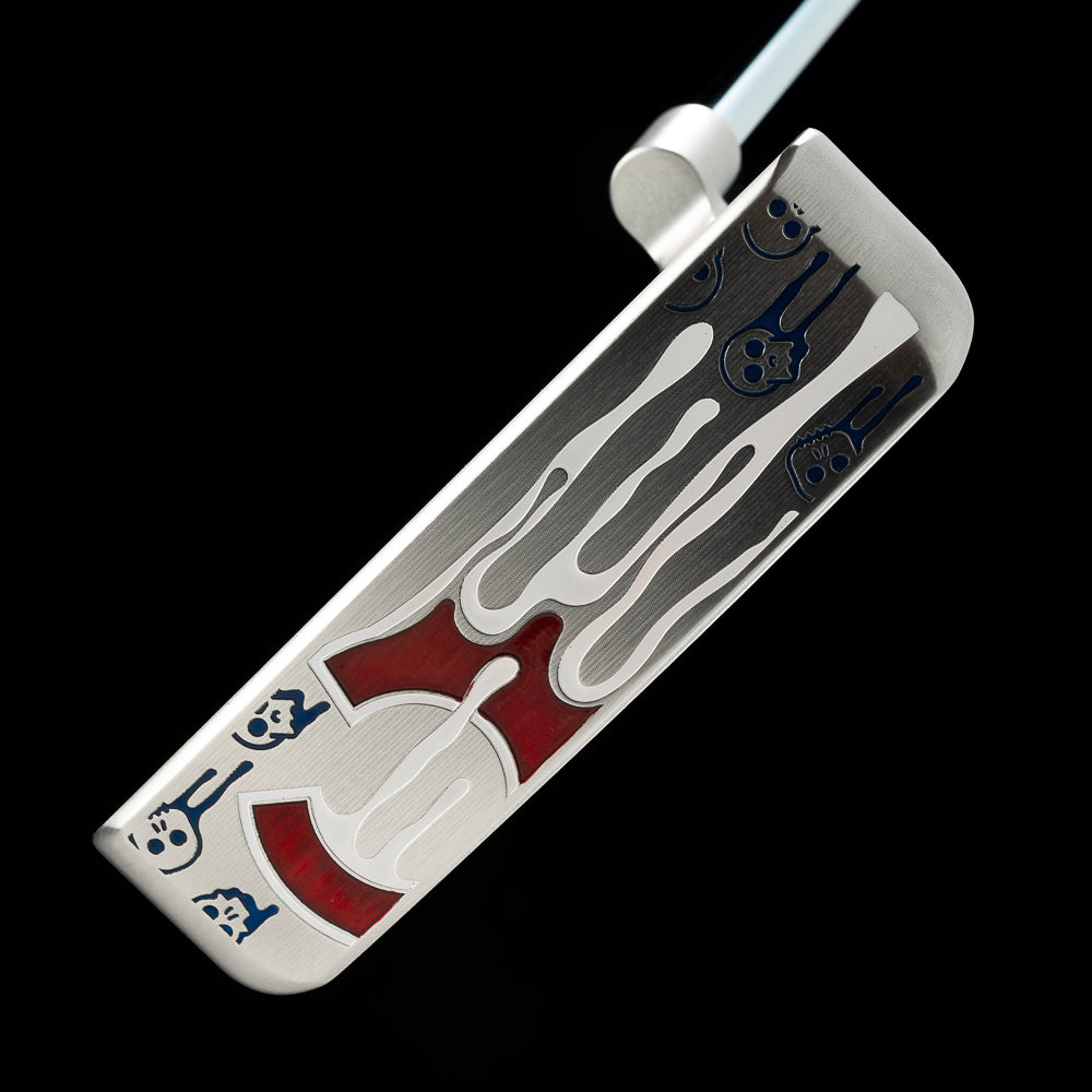 SWAG Golf x MLB officially licensed Chicago Cubs logo drip Handsome One stainless steel, USA-milled limited edition golf putter.