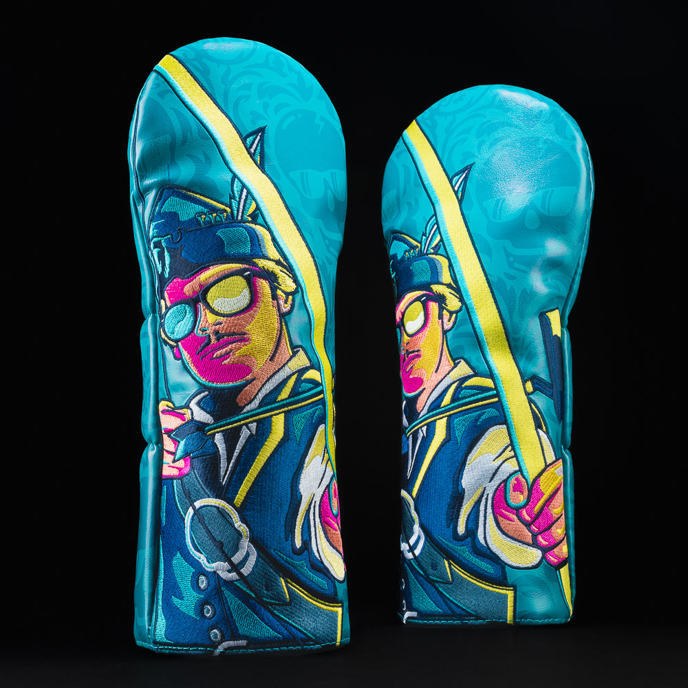 Swag in Tights green with yellow, pink and silver driver head cover, made in the USA.