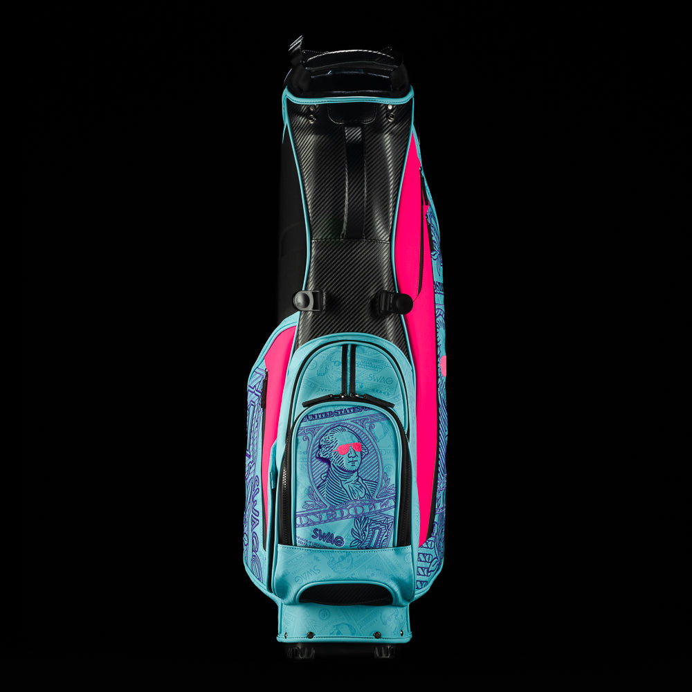SWAG Golf Bubblegum George Washington blue and pink golf stand bag.