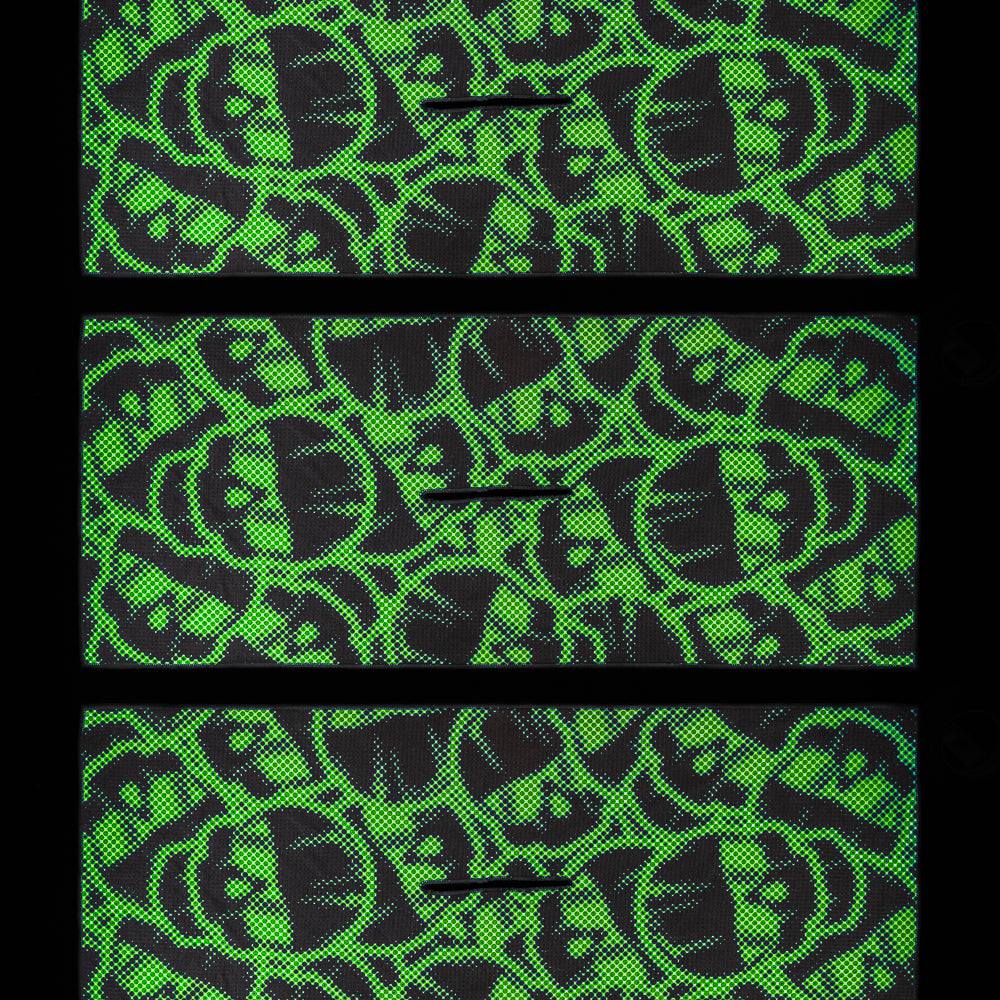 SWAG Golf green halftone stacked dripping skulls black golf towel.