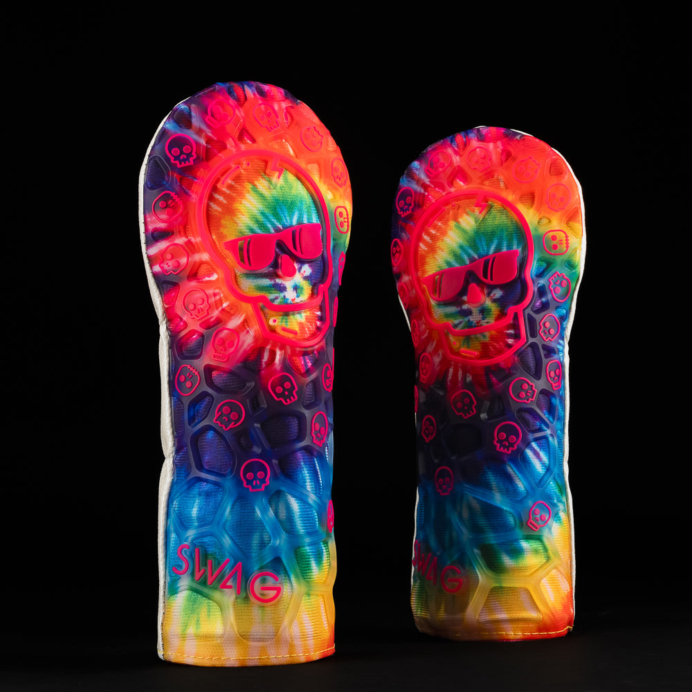 SWAG Golf Tie-Dye Skull TPU fairway wood golf headcover.