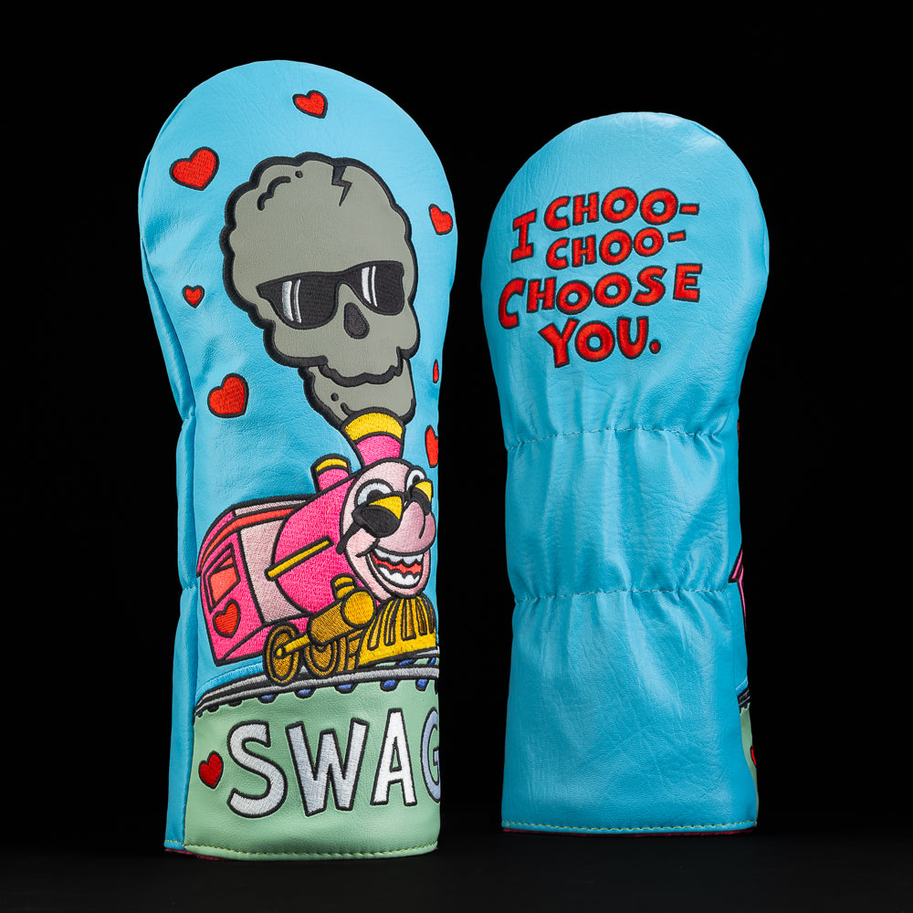 SWAG Golf I Choose Choose Choose You Valentine's Day themed blue golf driver headcover made in the USA.